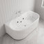 Broadway Salamanca 1500/1700mm Back to Wall Spa Bathtub Acrylic Gloss White/Matt White