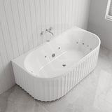 Broadway Salamanca 1500/1700mm Back to Wall Spa Bathtub Acrylic Gloss White/Matt White