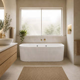 Broadway Salamanca Back to Wall Spa Bathtub Acrylic 1500/1700mm - Gloss White/Matt White
