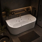 Broadway Salamanca Back to Wall Spa Bathtub Acrylic 1500/1700mm - Gloss White/Matt White