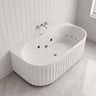 Broadway Salamanca Back to Wall Spa Bathtub Acrylic 1500/1700mm - Gloss White/Matt White