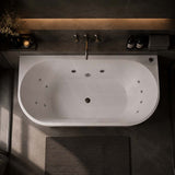 Broadway Salamanca Back to Wall Spa Bathtub Acrylic 1500/1700mm - Gloss White/Matt White