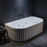 Broadway Salamanca Back to Wall Spa Bathtub Acrylic 1500/1700mm - Gloss White/Matt White