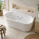 Broadway Salamanca Back to Wall Spa Bathtub Acrylic 1500/1700mm - Gloss White/Matt White