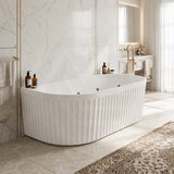 Broadway Salamanca Back to Wall Spa Bathtub Acrylic 1500/1700mm - Gloss White/Matt White