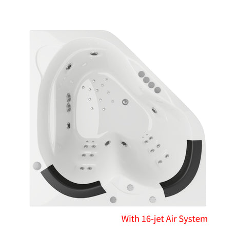 Broadway Sapphira Spa Bathtub 1500x1500x600mm Corner Drop-in Tub with Jets