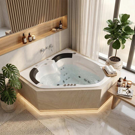 Broadway Sapphira Spa Bathtub Corner Drop-in Tub with Jets 1500x1500x600mm