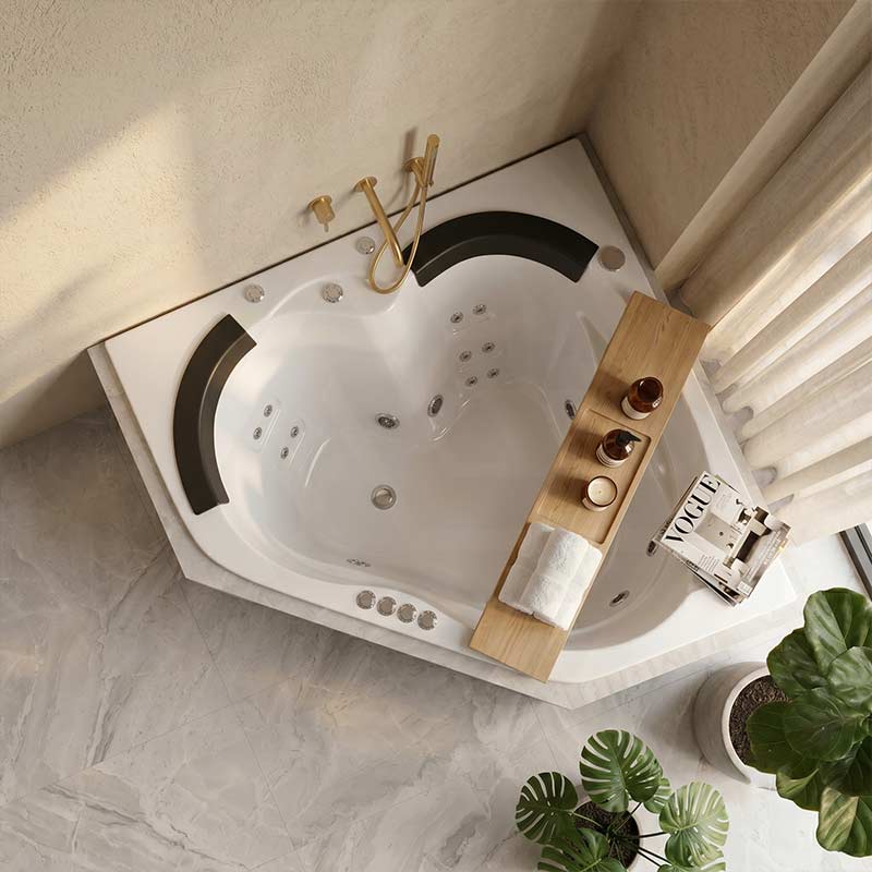 Broadway Sapphira Spa Bathtub Corner Drop-in Tub with Jets 1500x1500x600mm