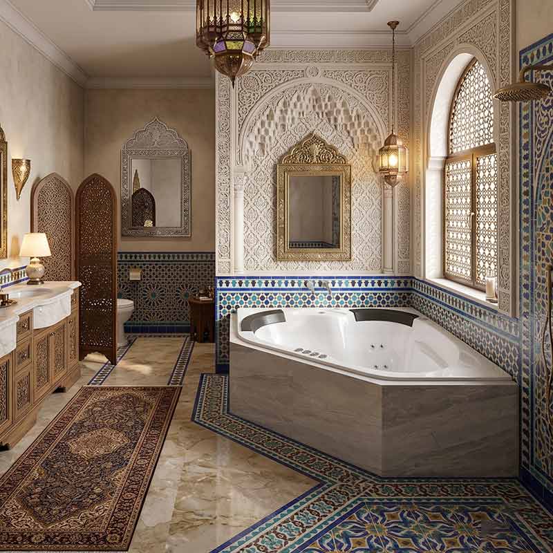 Broadway Sapphira Spa Bathtub Corner Drop-in Tub with Jets 1500x1500x600mm
