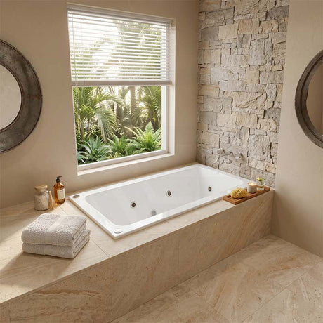 Broadway Tano Spa Bath Rectangular Drop-in Tub 1800x850x500mm - Gloss White