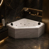 Broadway Villena Spa Bathtub Corner Drop-in Tub with Jets 1350x1350x470mm - Gloss White