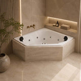 Broadway Villena Spa Bathtub Corner Drop-in Tub with Jets 1350x1350x470mm - Gloss White