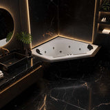 Broadway Villena Spa Bathtub Corner Drop-in Tub with Jets 1350x1350x470mm - Gloss White