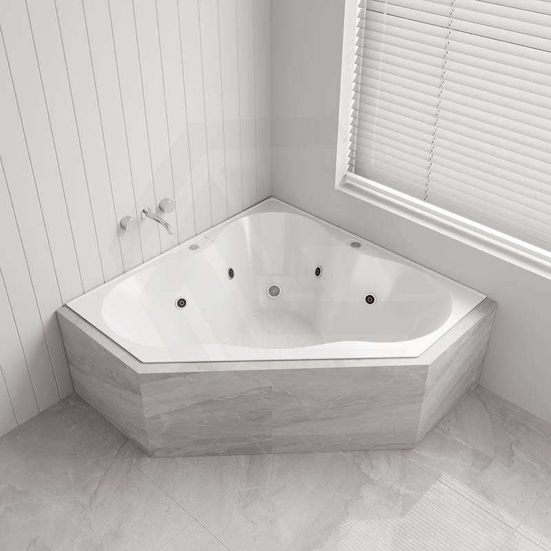 Broadway Zamora Spa Bathtub 1485x1485x490mm Corner Drop-in Tub with Jets