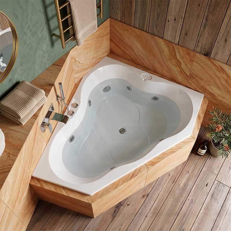 Broadway Zamora Spa Bathtub Corner Drop-in Tub with Jets 1485x1485x490mm