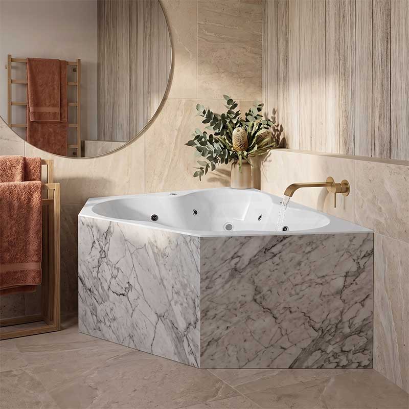 Broadway Zamora Spa Bathtub Corner Drop-in Tub with Jets 1485x1485x490mm