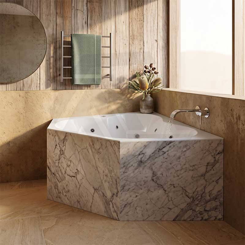Broadway Zamora Spa Bathtub Corner Drop-in Tub with Jets 1485x1485x490mm
