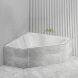 Broadway Almina&Zamora Bath 1285/1485mm Clover Acrylic Corner Drop In Bathtub Gloss White