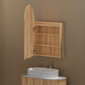 600x900mm Carysil Plywood Wall Hung Arch Shaving Mirror Cabinet Matt White/Walnut Finish for Bathroom