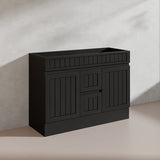 1200mm Hampton Freestanding Vanity PVC Board Matt Black/White Linear Surface