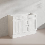 1200mm Hampton Freestanding Vanity PVC Board Matt Black/White Linear Surface