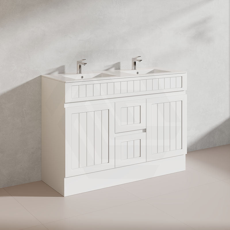 1200mm Hampton Freestanding Vanity PVC Board Matt Black/White Linear Surface