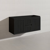 1200mm Hampton Wall Hung Single/Double Vanity PVC Board Matt White/Black Linear Surface