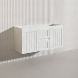 1200mm Hampton Wall Hung Single/Double Vanity PVC Board Matt White/Black Linear Surface