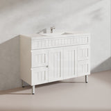 1200mm Hampton Freestanding Vanity PVC Board Matt Black/White Linear Surface