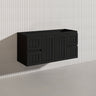 1200mm Hampton Wall Hung Single/Double Vanity PVC Board Matt White/Black Linear Surface