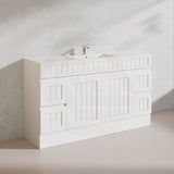1500mm Hampton Freestanding Vanity PVC Board Matt Black/White Linear Surface For Single/Double Bowls