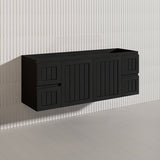 1500mm Hampton Wall Hung Single/Double Vanity PVC Board Matt White/Black Linear Surface