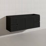 1500mm Hampton Wall Hung Single/Double Vanity PVC Board Matt White/Black Linear Surface