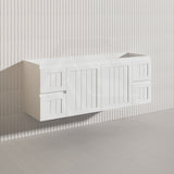 1500mm Hampton Wall Hung Single/Double Vanity PVC Board Matt White/Black Linear Surface