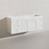 1500mm Hampton Wall Hung Single/Double Vanity PVC Board Matt White/Black Linear Surface
