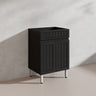 600mm Hampton Freestanding Vanity PVC Board Matt Black/White Linear Surface
