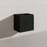 600mm Hampton Wall Hung Vanity PVC Board Matt White/Black Linear Surface