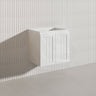 600mm Hampton Wall Hung Vanity PVC Board Matt White/Black Linear Surface