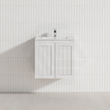 600/750/900/1200/1500mm Hampton Wall Hung Vanity PVC Board Matt White Linear Surface