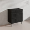750mm Hampton Freestanding Vanity PVC Board Matt Black/White Linear Surface