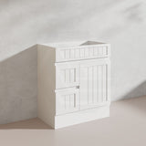 750mm Hampton Freestanding Vanity PVC Board Matt Black/White Linear Surface