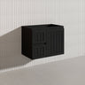 750mm Hampton Wall Hung Vanity PVC Board Matt White/Black Linear Surface
