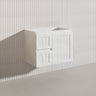 750mm Hampton Wall Hung Vanity PVC Board Matt White/Black Linear Surface