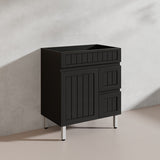 750mm Hampton Freestanding Vanity PVC Board Matt Black/White Linear Surface