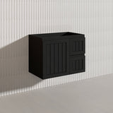 750mm Hampton Wall Hung Vanity PVC Board Matt White/Black Linear Surface