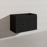 900mm Hampton Wall Hung Vanity PVC Board Matt White/Black Linear Surface