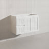 900mm Hampton Wall Hung Vanity PVC Board Matt White/Black Linear Surface