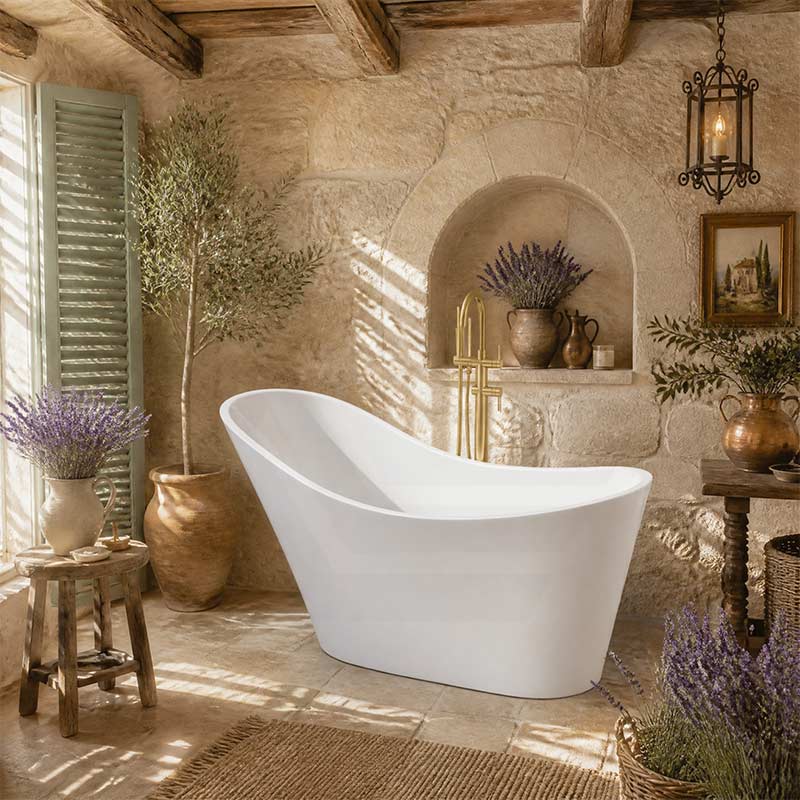 Bevel Acrylic Freestanding Bathtub Special Shape NO Overflow 1400/1700mm - Variant Colour