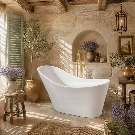 Bevel Acrylic Freestanding Bathtub Special Shape NO Overflow 1400/1700mm - Variant Colour