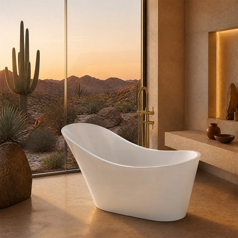 Bevel Acrylic Freestanding Bathtub Special Shape NO Overflow 1400/1700mm - Variant Colour
